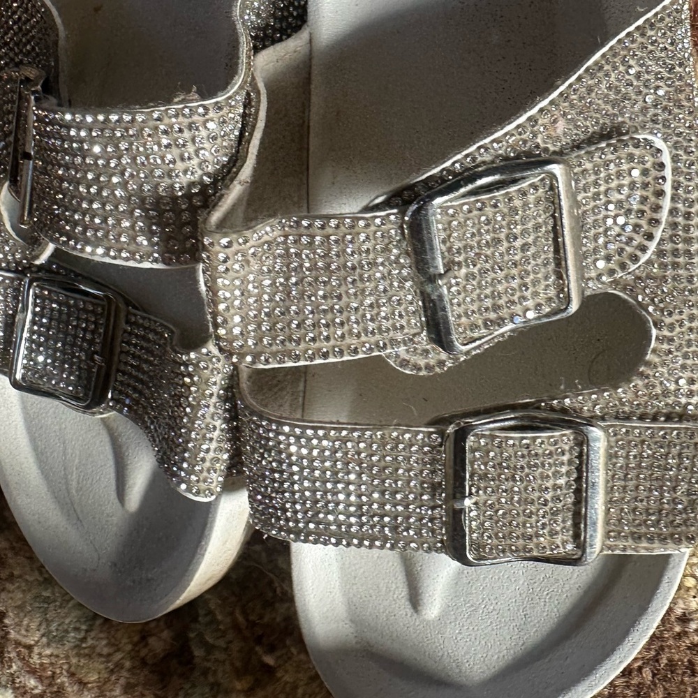 Madden Girl bedazzled slip on sandals size 10